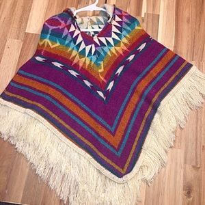 Toddler Girl Tribal Poncho (Size 24 mo - 3T).